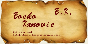 Boško Kanović vizit kartica